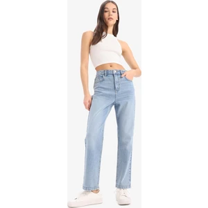 Mary Vintage Straight Fit Yüksek Bel Düz Paça Jean Kar Yıkamalı Pantolon D7977AX25SP