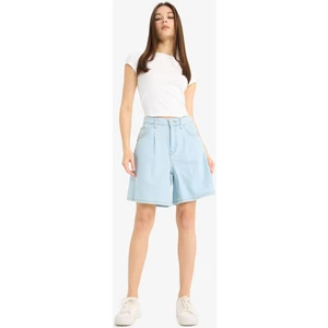 Yüksek Bel Yumuşak Jean Bermuda Şort E0960AX25SM