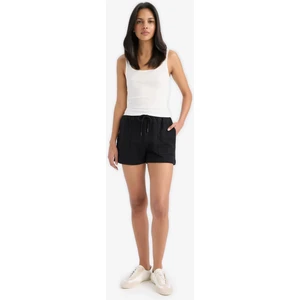 Regular Fit Beli Lastikli Bağcıklı Bermuda Şort D3327AX25SP