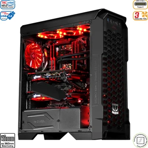 Strıker Midtower 3X120MM Fan Siyah Bilgisayar Kasası 6X120MM Fan Desteği (Psuyok)
