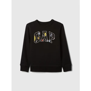 Erkek Çocuk Siyah Gap Logo Grafikli Fleece Sweatshirt