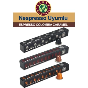 Kahve Dünyası Nespresso Kapsül Kahve Tadım Seti 3 x 10 Espresso Colombia Caramel