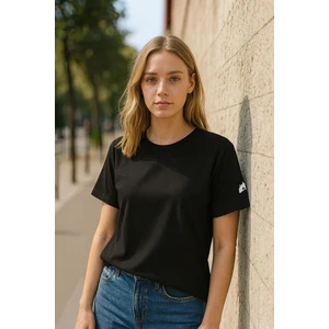 Kadın Bisiklet Yaka Basic Düz Kısa Kollu T-Shirt