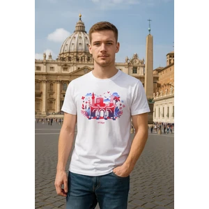 Erkek Bisiklet Yaka %100 Pamuk Antalya Baskılı Kısa Kollu T-Shirt
