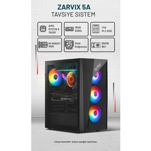 Zarvix 5A Amd Ryzen 5 7500F 16GB Ram 1tb SSD RX9060XT Freedos Tavsiye Sistem