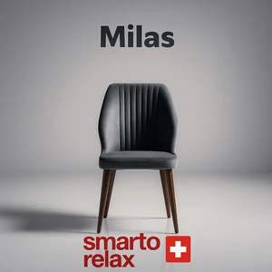 Smarto Relax Milas 2’li Sandalye Seti — Ahşap Ayaklı, Gri Kumaş