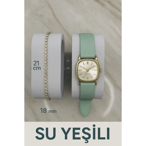 Trend Model Vintage Retro Kadın Kol Saati Zarif Tasarım Koyu Su Yeşili Renk       0021