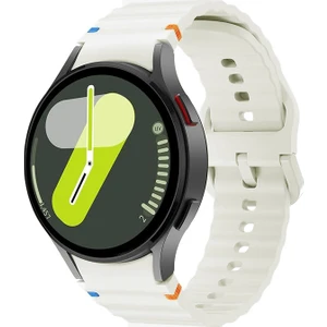 Samsung Galaxy Watch 4 5 6 7 Fe 40 44 Classic 42 43 46 47 mm Kordon Dekoratif Örgü Çizgili Spor Silikon Kayış