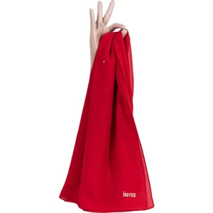 Caz Taşlı Şal Kırmızı