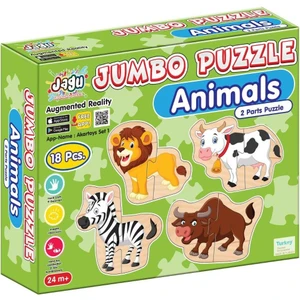 2 Parçalı Jumbo Puzzle Hayvanlar 18 Prç.