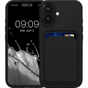 iPhone 16 Kılıf Kamera Korumalı Kartlıklı Cüzdanlı Yumuşak Renkli Silikon Kapak Içi Kadife