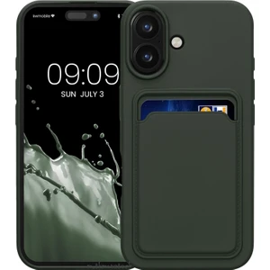 iPhone 16 Kılıf Kamera Korumalı Kartlıklı Cüzdanlı Yumuşak Renkli Silikon Kapak Içi Kadife