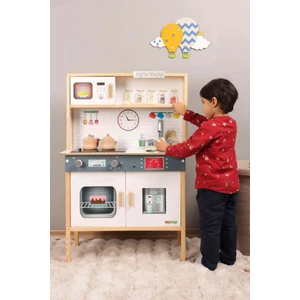 Ledli Ahşap Oyuncak Mutfak ~ Montessori Mutfak, Çocuk Mutfağı, Hediye Halı DBK101