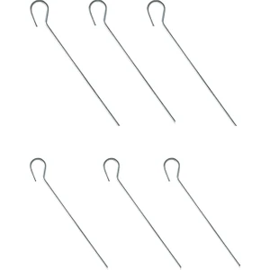 6 ADET Çelik Çadır Kazığı – 30 cm Uzunluk  4.5 mm Kalınlık  Tente & Branda Için   Gümüş Renk Galvaniz Kaplamalı Aşınmaya Karşı Dirençli Çadır Kazığı