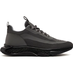 Zero Erkek Gri Kalın Tabanlı Bağcıklı Kumaş Sneaker 25WFD69106F