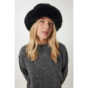 Suni Kürk Bucket Şapka LPD0006 SİYAH