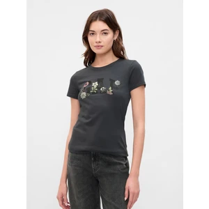 Kadın Koyu Gri Gap Logo T-Shirt