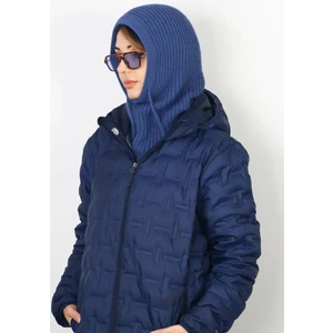 Kadın Ipli Indigo Balaclava Triko Bere / Başlık