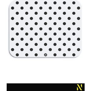 Beyaz Siyah Puantiye Desenli Ergonomik Mouse Pad - 23 cm x 19 cm - Kaydırmaz Taban Ev ve Ofis Kullanımı Için Ideal Fare Altlığı Mousepad