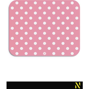 Pembe Beyaz Puantiye Desenli Ergonomik Mouse Pad - 23 cm x 19 cm - Kaydırmaz Taban Ev ve Ofis Kullanımı Için Ideal Fare Altlığı Mousepad
