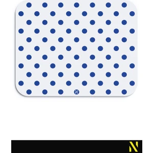 Beyaz Mavi Puantiye Desenli Ergonomik Mouse Pad - 23 cm x 19 cm - Kaydırmaz Taban Ev ve Ofis Kullanımı Için Ideal Fare Altlığı Mousepad