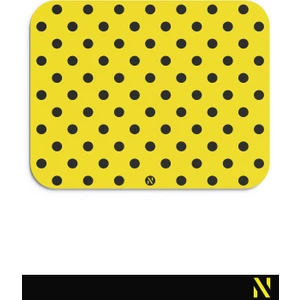 Sarı Siyah Puantiye Desenli Ergonomik Mouse Pad - 23 cm x 19 cm - Kaydırmaz Taban Ev ve Ofis Kullanımı Için Ideal Fare Altlığı Mousepad