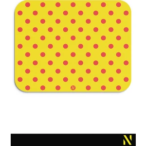 Sarı Kırmızı Puantiye Desenli Ergonomik Mouse Pad - 23 cm x 19 cm - Kaydırmaz Taban Ev ve Ofis Kullanımı Için Ideal Fare Altlığı Mousepad