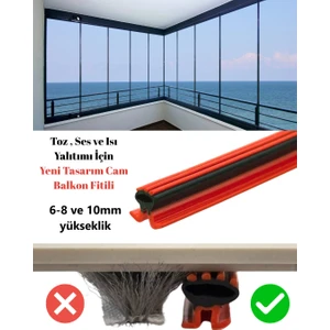 Cam Balkon Fitili 6mm Yükseklik 5 Metre Uzunluk Toz, Ses ve Isı Yalıtımı Için Kıl Fitil Alternatifi