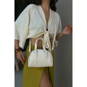 Peggy Oval Çapraz Çanta Krem