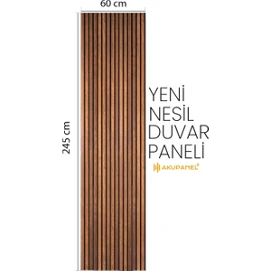 Flex 60X245 cm Ceviz Renk Akustik Ahşap Duvar Paneli