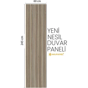 Flex 60X245 cm Meşe Renk Akustik Ahşap Duvar Paneli