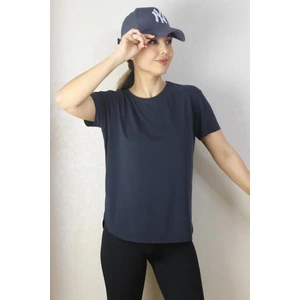 Kadın Antrasit %100 Modal Lazerkesim T-Shirt