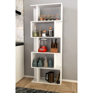 Scala 5 Raflı Mutfak Dolabı Mutfak Rafı Çok Amaçlı Dolap -Beyaz