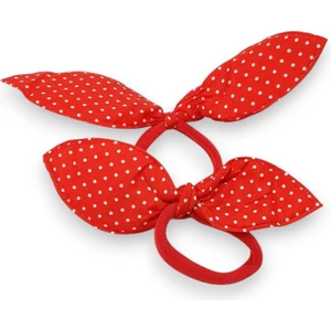 Tavşan Kulak Puantiyeli Lastikli Toka 2li