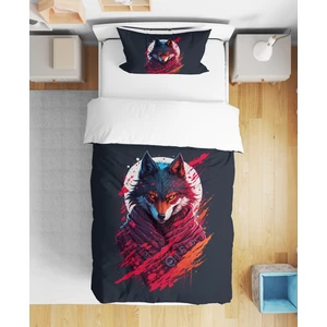 Bozkurt Kurt Desenli 3D Dijital Baskılı Tek Kişilik Çarşafsız Genç Erkek Çocuk Nevresim Takımı