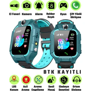 C002 Sim Kartlı Mavi Akıllı Çocuk Takip Saati Kameranı LBS Konum Takibi, Arama, Gizli Dinleme, Arama Engelleme , Sesli Mesaj , Acil Sos Arama, Akıllı Saat  8-9
