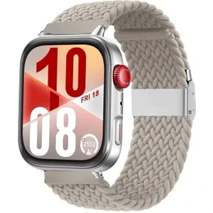 Watch Fit 3 / Fit 4 Uyumlu Solo Loop Örgü Kumaş Kordon – Metal Klipsli, Ayarlanabilir, Yumuşak ve Hafif Bileklik