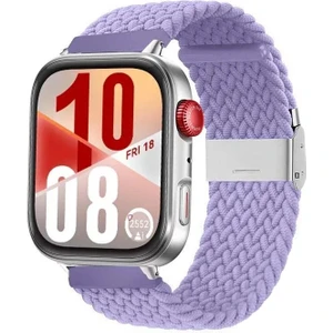 Watch Fit 3 / Fit 4 Uyumlu Solo Loop Örgü Kumaş Kordon – Metal Klipsli, Ayarlanabilir, Yumuşak ve Hafif Bileklik