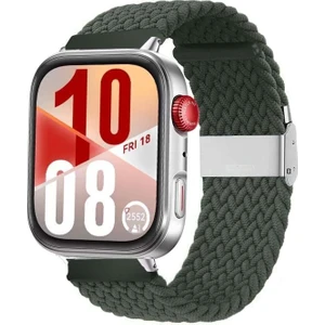 Watch Fit 3 / Fit 4 Uyumlu Solo Loop Örgü Kumaş Kordon – Metal Klipsli, Ayarlanabilir, Yumuşak ve Hafif Bileklik