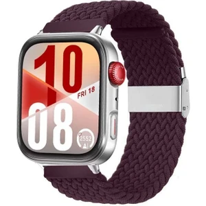 Watch Fit 3 / Fit 4 Uyumlu Solo Loop Örgü Kumaş Kordon – Metal Klipsli, Ayarlanabilir, Yumuşak ve Hafif Bileklik