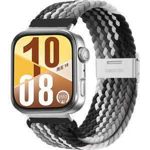 Watch Fit 3 / Fit 4 Uyumlu Solo Loop Örgü Kumaş Kordon – Metal Klipsli, Ayarlanabilir, Yumuşak ve Hafif Bileklik