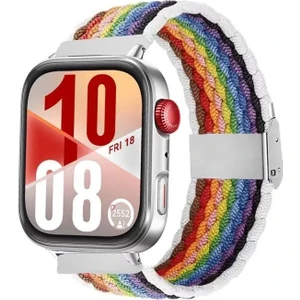 Watch Fit 3 / Fit 4 Uyumlu Solo Loop Örgü Kumaş Kordon – Metal Klipsli, Ayarlanabilir, Yumuşak ve Hafif Bileklik