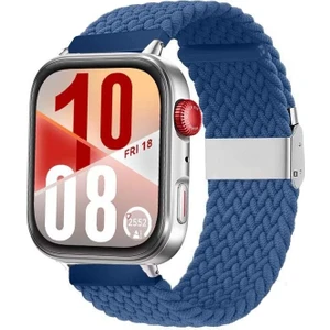 Watch Fit 3 / Fit 4 Uyumlu Solo Loop Örgü Kumaş Kordon – Metal Klipsli, Ayarlanabilir, Yumuşak ve Hafif Bileklik