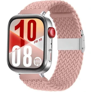 Watch Fit 3 / Fit 4 Uyumlu Solo Loop Örgü Kumaş Kordon – Metal Klipsli, Ayarlanabilir, Yumuşak ve Hafif Bileklik