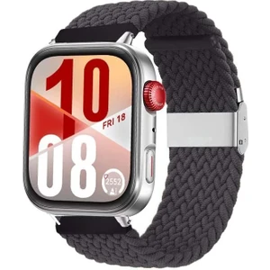 Watch Fit 3 / Fit 4 Uyumlu Solo Loop Örgü Kumaş Kordon – Metal Klipsli, Ayarlanabilir, Yumuşak ve Hafif Bileklik