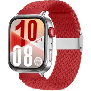 Watch Fit 3 / Fit 4 Uyumlu Solo Loop Örgü Kumaş Kordon – Metal Klipsli, Ayarlanabilir, Yumuşak ve Hafif Bileklik