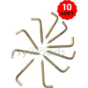 10 adet L kanca askı 4 cm vida no 4 askı şofben montaj vidası anahtarlık bijuteri