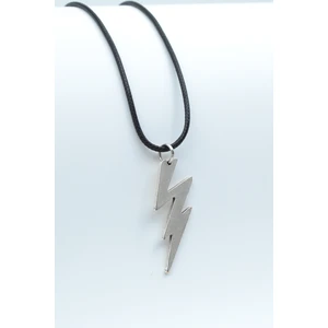 Şimşek - The Flash Gümüş Kaplama Deri İp Kolye