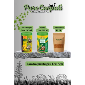 Purecanpati Kara Kaplumbağası Yem Seti(Herbivor,temel Yem,gammarus)