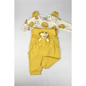 Oyuncak Ayılı Bebek Tulum Takımı – 2’li Zıbın ve Tulum Seti | 3-6-9 Ay